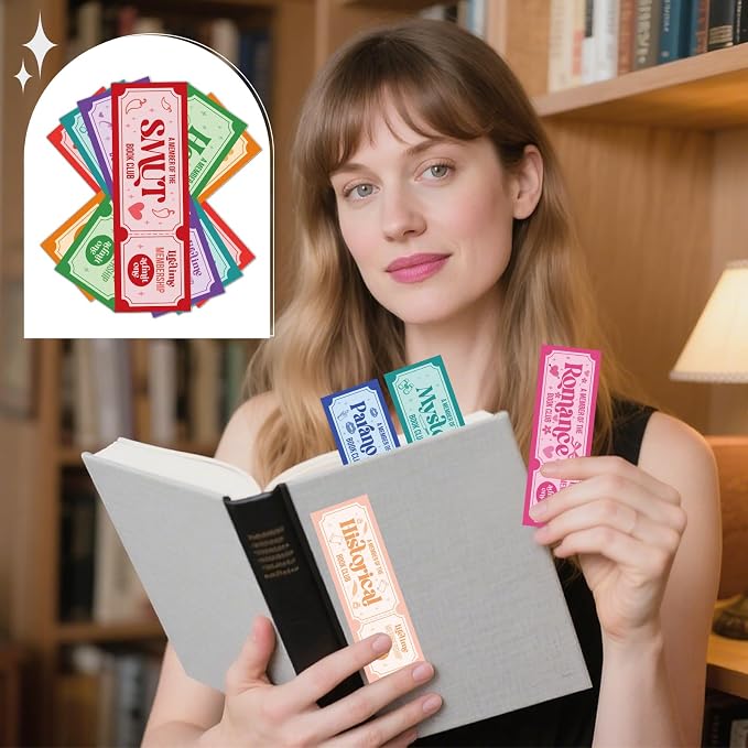 Wxiben Book Club Bookmarks Gifts - 100 Pcs Funny Ticket Bookmarks Spicy Dark Romance Reading Tracker Book Marks Page Clips for for Books Lovers Women Men Home School Office Supplies