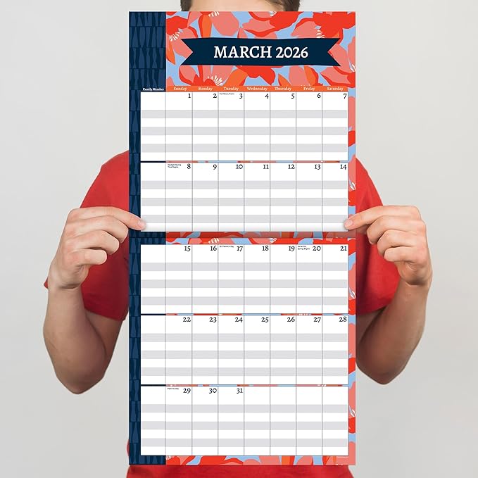 TF Publishing 2026 Mom's Manager Wall Calendar - Large Grids for Appointments and Scheduling - Vertical Monthly Wall Calendar 2026 with Premium Matte Paper for Home and Office Organization - 12x12in