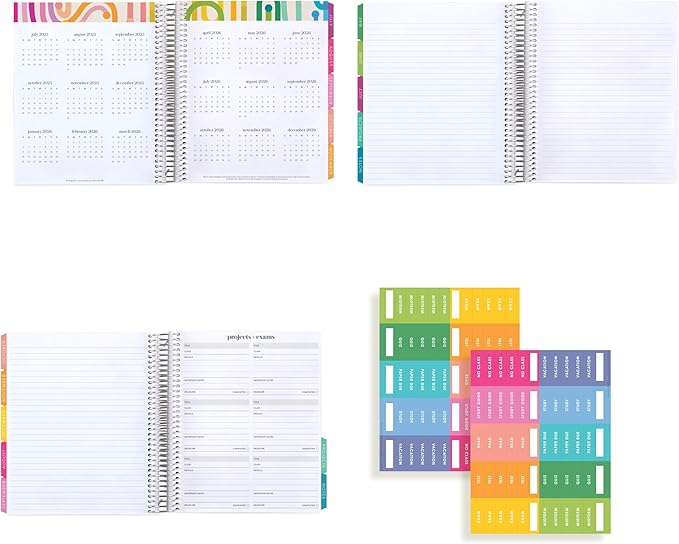 7x9 Coiled Academic Planner (January 2026 - December 2026) - Fruity Cherry cover, Journey theme, platinum coil