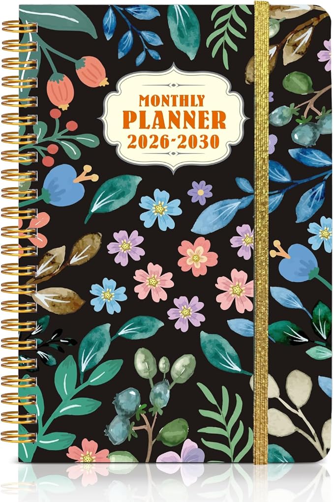 2026-2030 Monthly Planner - 5 Years Monthly Planner with Calendar from Jan 2026 to Dec 2030, 60 Months Schedule Organizer, A5 Size Spiral Bound Notepad Planners with to Do List