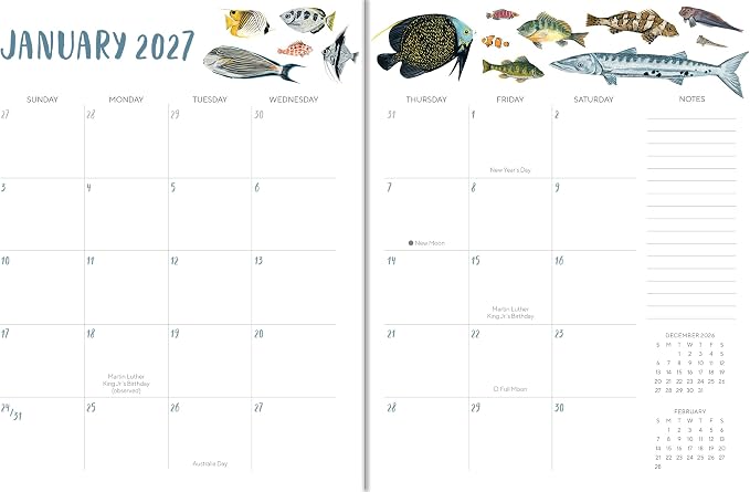 High Note 2027 Monthly Planner, 17-Month Planner: August 2026 – December 2027, 7.75" x 9.75", Orders of the Animals with Flexible Cover, Gold Foil, Project & Goal Planning Pages