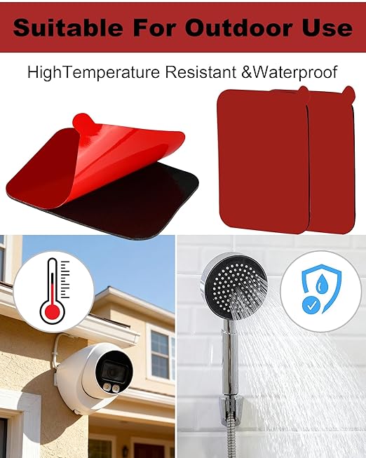VHB Double-Sided Adhesive Pads (12 Pack) - 34x44mm 5930 Extra Strong Mounting Tape, 0.8mm Thick Heavy Duty Double Sided Tapes, Waterproof Temperature Resistant Adhesive Pads for Car Home Office