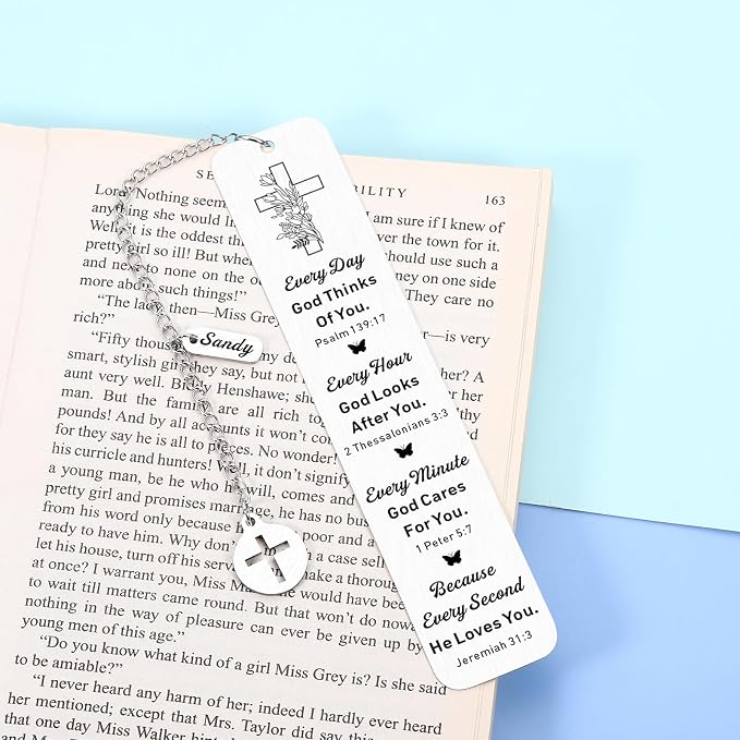 Custom Bookmark, Christian Personalized Bookmark, Catholic Easter Basket Stuffers, Teen Boy Girl Easter Basket Stuffers, First Communion Gifts Confirmation for Girls Boys Teenage, Book Lover Gifts