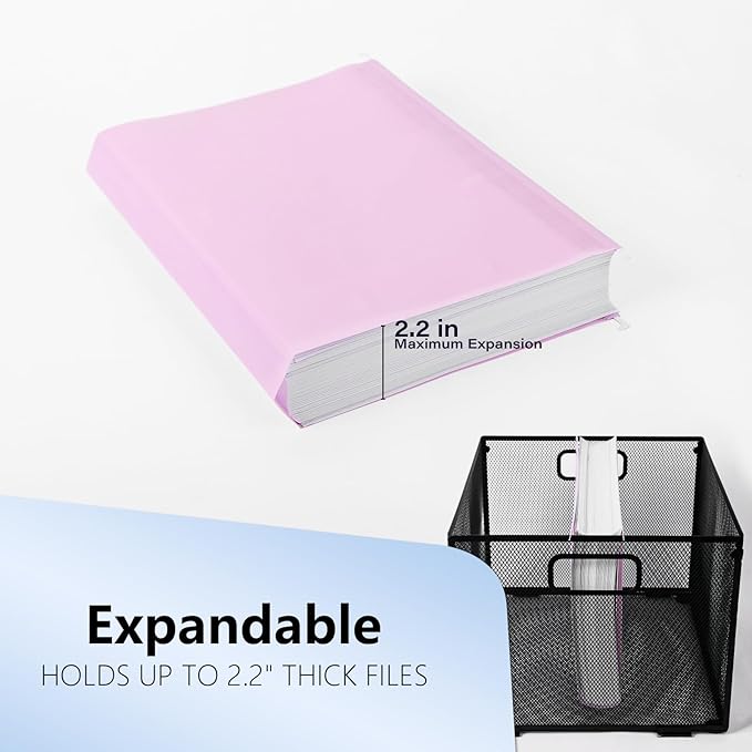 Plastic Hanging File Folders, 36 Pack Pastel Hanging Folders,Letter Size with 1/5-Cut Tabs, Strong for Bulk Files, Documents and Paper, Office & Home Filing