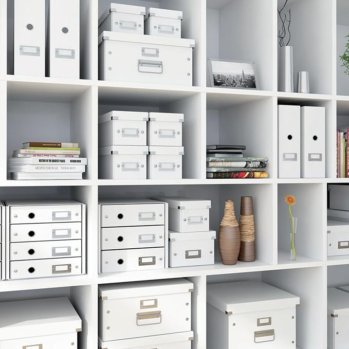 Leitz A5 Storage Box, Click and Store Range 60430001 - Small, White Organiser Box A4