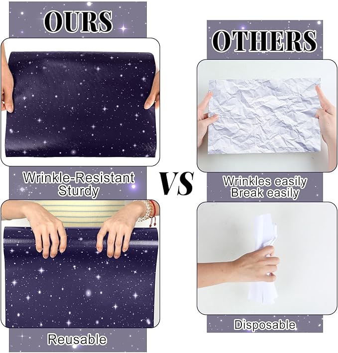Outer Space Bulletin Board Roll Reusable Waterproof Erasable Night Sky Board Galaxy Fabric Bulletin Board Fadeless Night Sky Background Galaxy Planet Poster for Classroom Decor Wrap Craft 15.5" x20ft