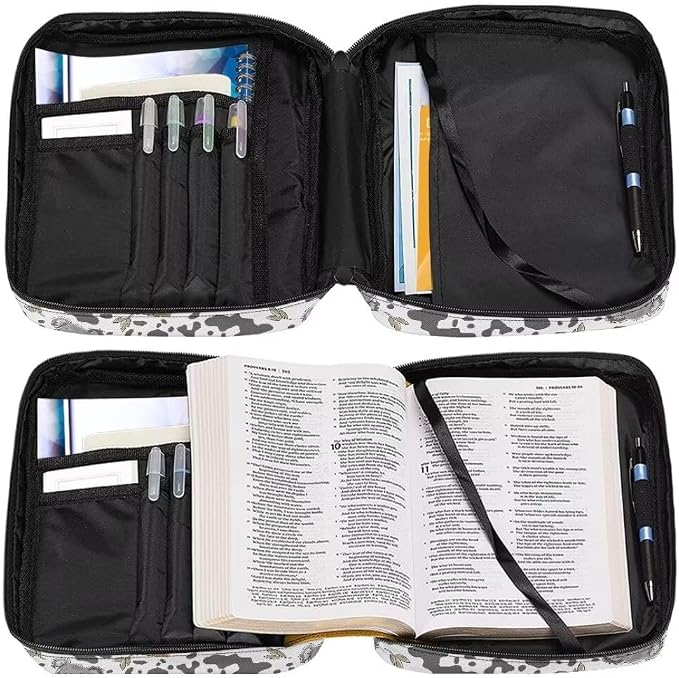 Coldinair Koala Bible Cover Case for Women Men,Carrying Book Cover Bible Holders with Handle and Zippered Pocket,Fits for Standard/Large Size Bible