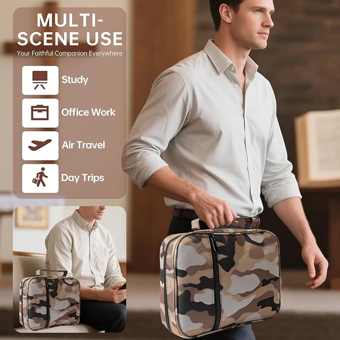 Bible Cover for Men Bible Book Cover Canvas Carrying Case Book Protector Case Large Bible Cover with Durable Handle Bible Study Supplies Accessories Christian Gifts (New Grey Camouflage, Large)