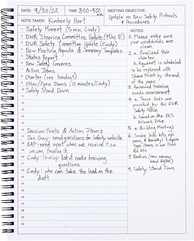 Juvale Meeting Notebook for Work - Spiral-Bound Planner Notebook for Work Planner & Office Supplies - Agenda & To Do List Notepad - 11 x 8.5 In, White, Pack of 2