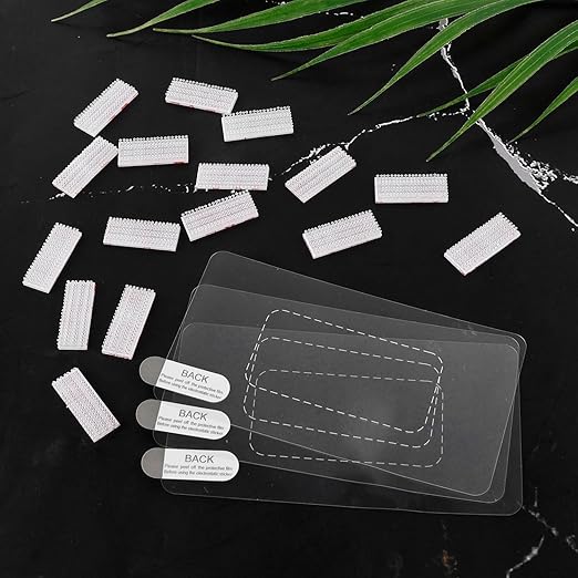 Gosknor EZ Pass/IPass/IZoom/SunPass Toll Tape, Including 16pcs Dual-Lock Adhesive Strips (8 Sets) & 4pcs Static Films Easy to Install & Swap Transponder Mounting Tag Peel and Stick Kit