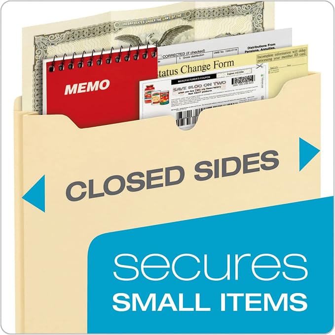 Office Depot Manila Double-Top File Jackets, 2in. Expansion, Letter Size, Pack of 25, 458161OD