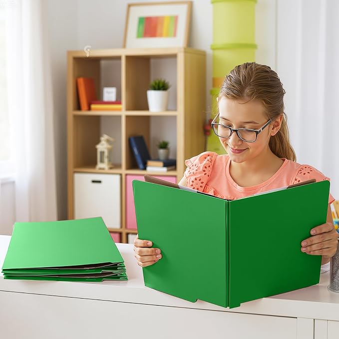 24 Pcs Classification Folders Letter Size, 2 Dividers Pressboard File Folder Bulk with Fasteners, Expanding File Organizer for Teachers, Clergy, Office, Church Christmas Donations(Green)