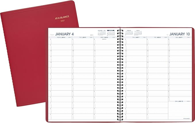 AT-A-GLANCE 2027 Appointment Book Planner, Weekly, 8.25" x 11", Red (709401327)