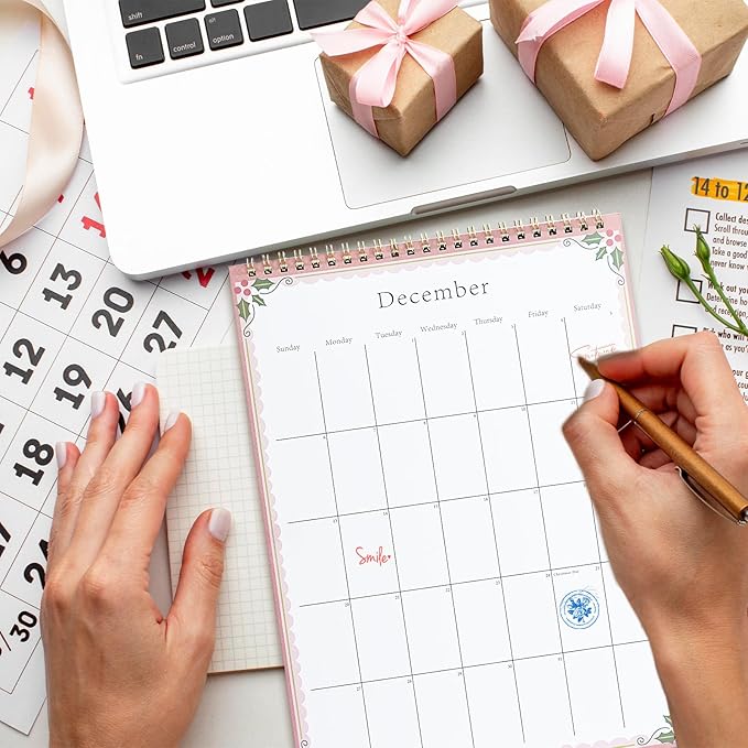 2026 Bucket List Calendar | 12-Month Wall Calendar with Illustrated Monthly Pages, Inspirational Monthly Goal Planner Spiral Wall Calendar, DIY-Friendly & Daily Prompts Women Gift for Friends (2026 Bucket List Calendar)