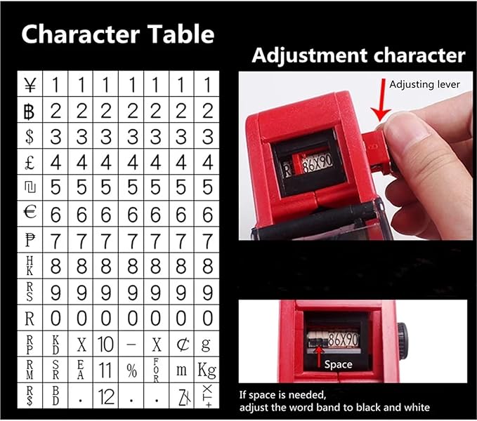 8 Digits Digital Tag Machine Handheld Label Machine + 1 Lines Labels +1 Ink 5500 Tag Marker Machine Labeler Labeller Sticker(7)