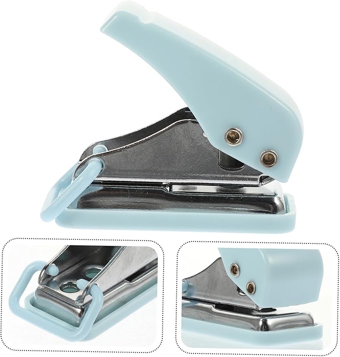 OSALADI Mini Hole Punch Portable Stapler for Students Compact Office Supply Sturdy Document Stitcher Cute Desk Ornament for School and Office Use