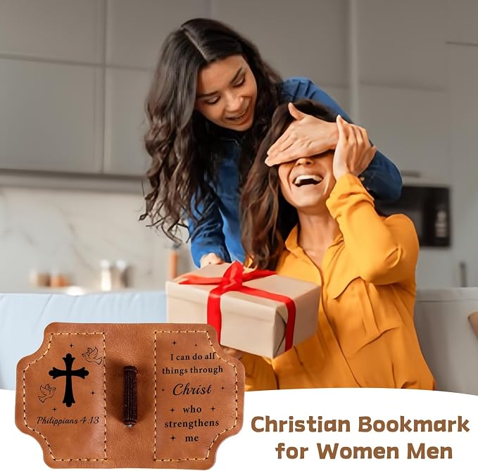 Confirmation Gifts for Teen Girls Boys, Christian Leather Bookmark for Women Men, Religious First Communion Baptism Gifts for Men Women Adults Bible Accessories Bible Study Catholic Bible Bookmark