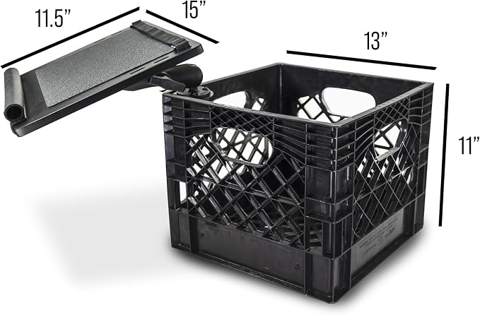 AutoExec Milk Crate Vehicle and Mobile Office Work Station with Laptop Tray
