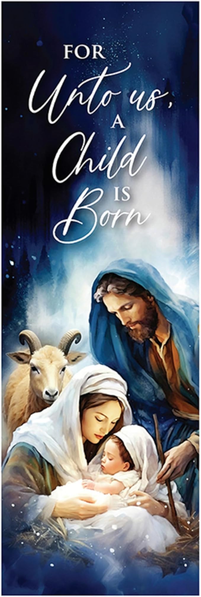 Christian Brands Christmas Banner – “Unto Us a Child Is Born” Church Banner, 2' x 6'