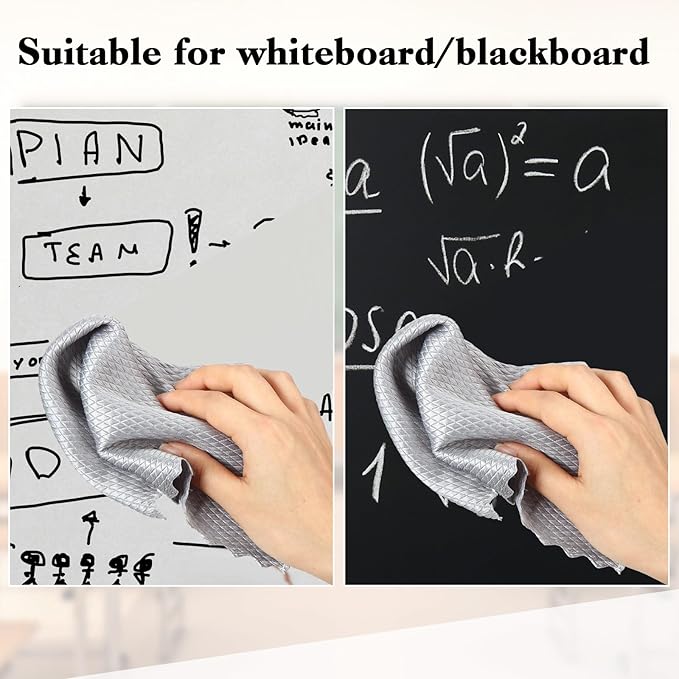 Fanfanwin 8 Pcs 10" x 10" Magnetic Cleaning Cloth Dry Erasers for White Boards Extra Strong Magnetism Microfiber Eraser for Blackboards Classroom Home Reusable Washable (Fish Scale Cloth)