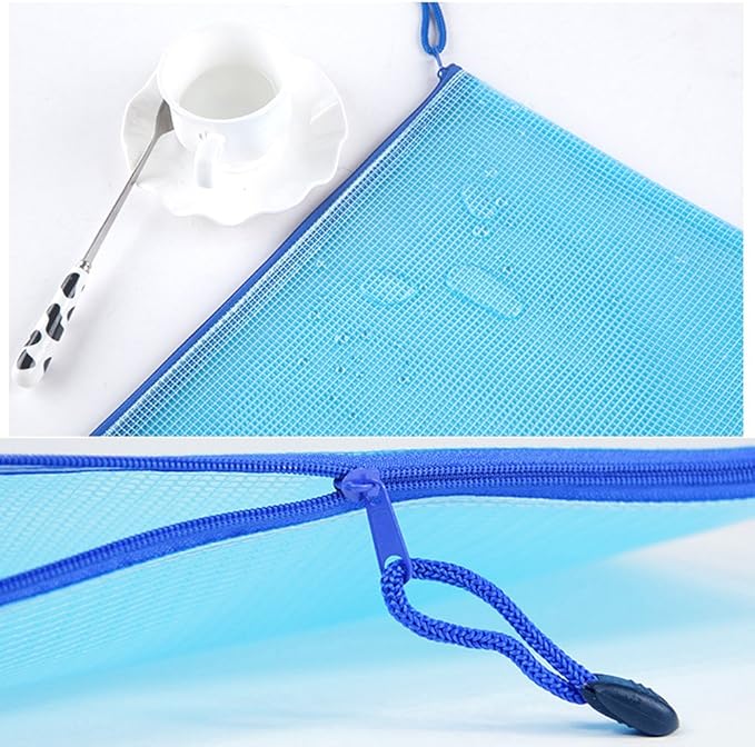 Small Zipper Envelope Document Storage Pouch Bag Invoice Holder Organizer for Budget, Check, Pencil, 5 Counts