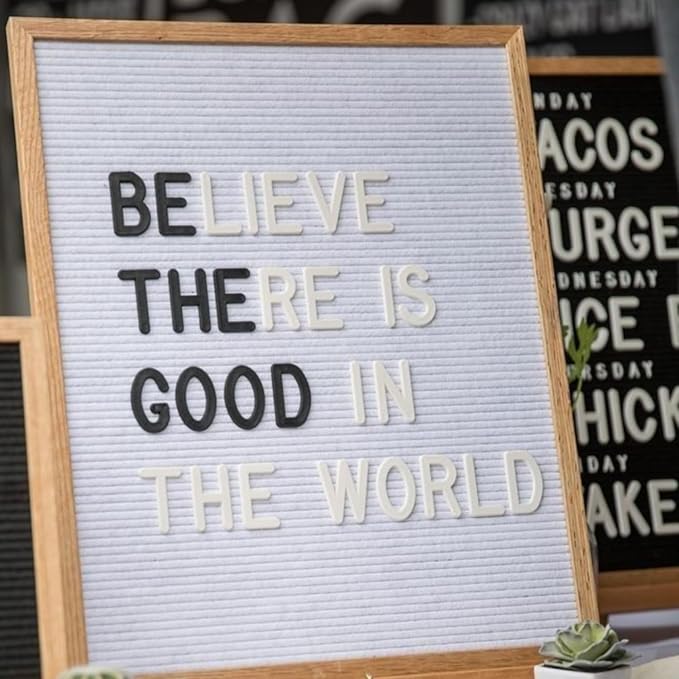 2 Inch Letters for Letter Board (Board Not Included), 93 Pieces Including Characters, Numbers & Symbols, Large Black Plastic Letters for Changeable Message Board Signs, Letters Only (white)