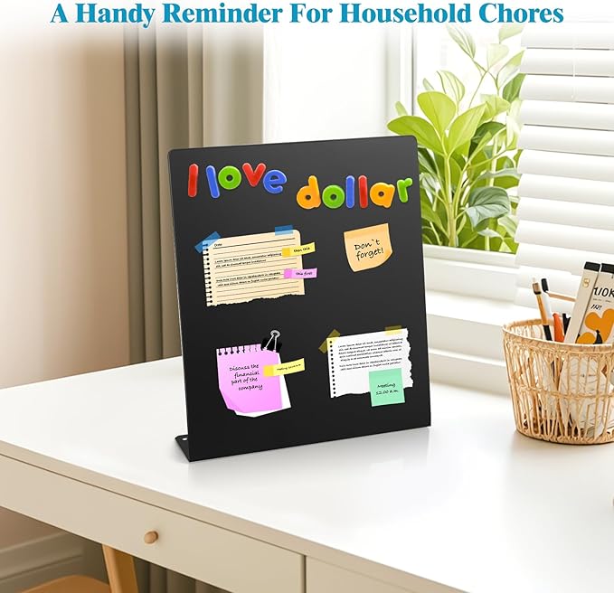 6 Pack Magnetic Board(12.6 x 11 Inch) - Standing Metal Magnetic Bulletin Board for Home,Kitchen,Office for Decor Desk & Wall for Memos, Photos & Documents
