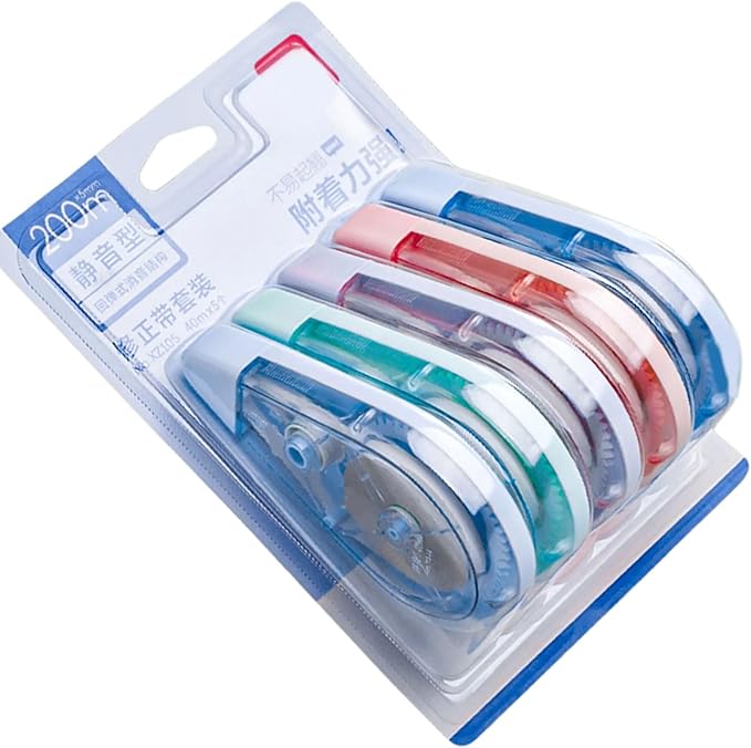 5/6Pcs Corrective Tape Roller 5mm Quick Drying for Journaling School Supplies White Out Correction and Double Sided Roller