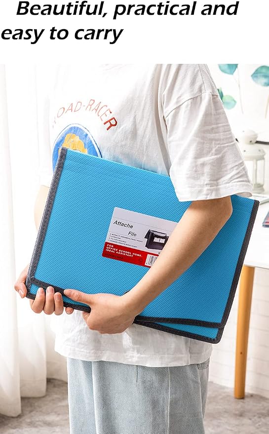 Premium Quality Plastic Expanding File Folder Document Organizer, 3.5" Expansion, A4 Letter Size for Home School Office Organization, 4 Pack