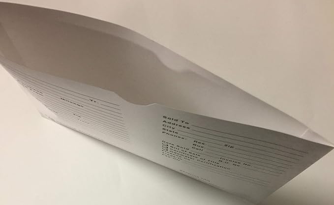 A Plus Car Record Envelope #19 Vehicle Dealer Jackets, 100 Quantity, White (V3)