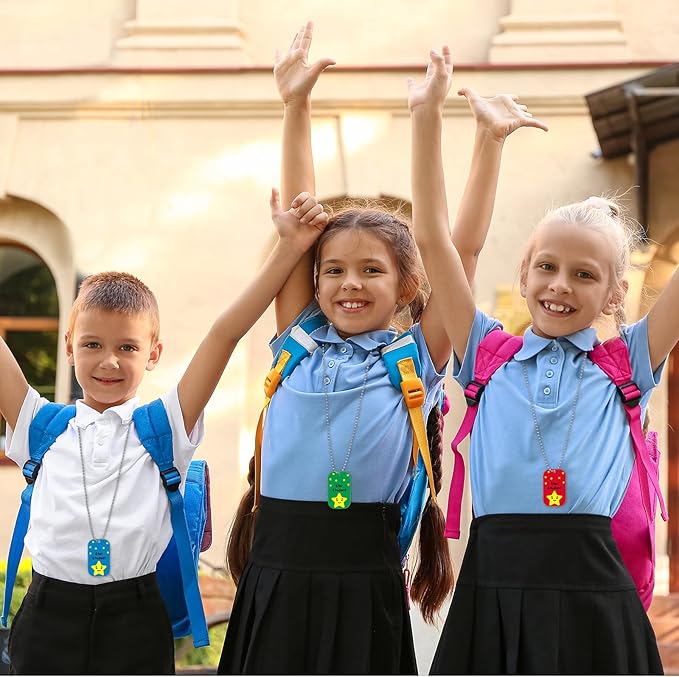 Landical 24 Pcs Student Incentives Metal Star Student Dog Tag with Chains Recognition Tag Necklaces Education Awards Prizes Bulk for School Classroom Reward Teacher Supplies