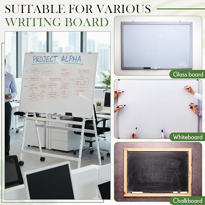 Cinnvoice A-Frame Foldable Whiteboard Stand Only, Adjustable Mobile Rolling Whiteboard Easel Stand with Wheels for Dry Erase White Board for Home, Office, Classroom School, Height and Width Adjustable