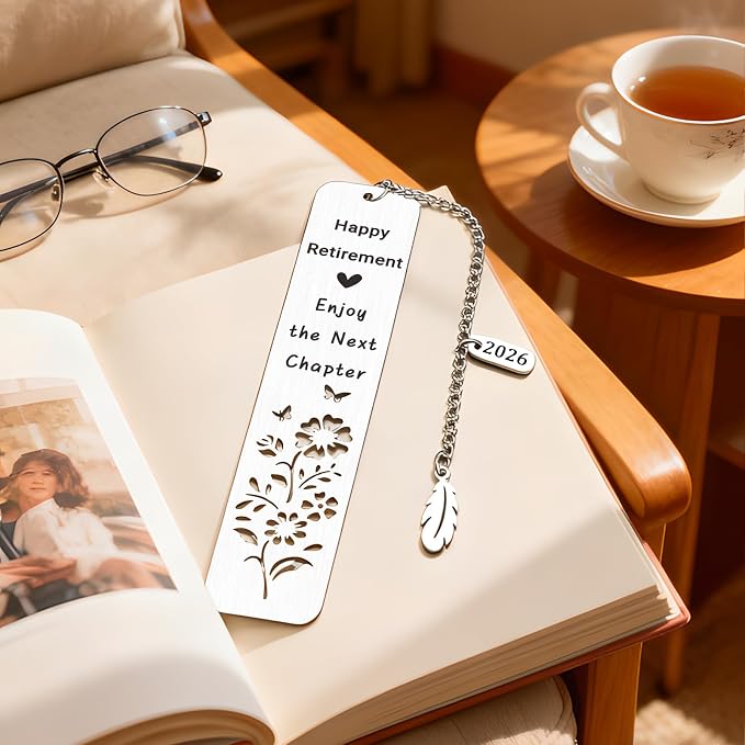 Retirement Gifts for Women Men 2026, Happy Retirement Enjoy The Next Chapter Bookmark, Farewell Present for Coworkers, Coworker Leaving Gift for Women Teachers