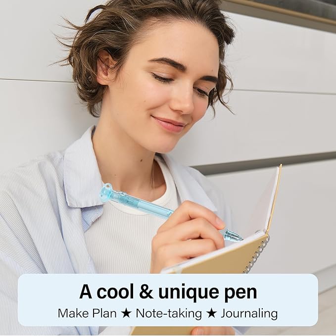 0.7mm Gel Pens - Cute Aesthetic Journaling Pens, 8pcs Black-Ink Quick Drying Smooth Writing No Bleed, Soft Grip Retractable Pen Gift for Women