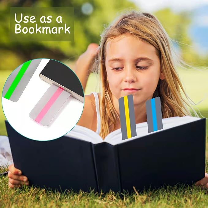16Pcs Guided Reading Highlight Strips, Reading Ruler Reading Tracking Highlight Strips Colored Overlays Bookmark Assorted Colors Helps with Dyslexia(2 Sizes,8 Colors)