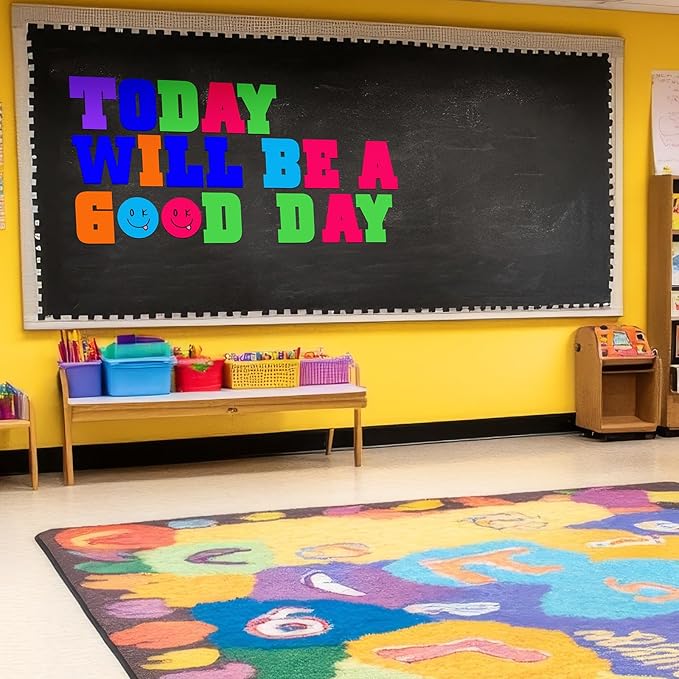 136 Pcs 12 in Extra Large Pastel Christmas Bulletin Board Letter Big Alphabet Letter Cutout Sticker Punctuation with Adhesive Dot Colorful Poster Classroom Wall School Decor(Bright Color)