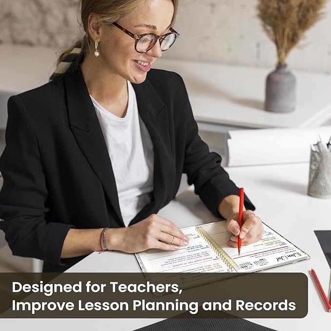 Planner 2026-2027, Academic Year Monthly and Weekly Calendar Planner, Jul 2026 - Jun 2027, Hardcover Teacher Student Planning Agenda book with Tabs, Perfect for School Office Supplies, 6.3" x 8.5" - Wild Rose