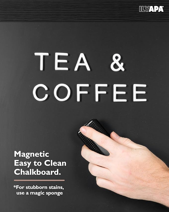 Ilyapa Large Chalk Board Sign - Free Standing Sidewalk Easel - Outdoor Menu for Restaurant, Food Truck, Party, or Wedding - 52x20 Inch - Black