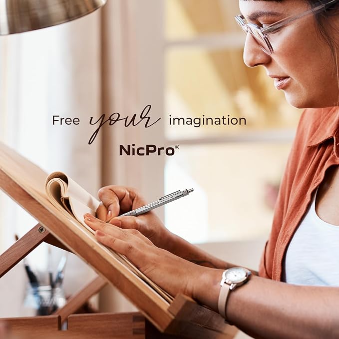 Nicpro Blocky Gear 0.3 mm Mechanical Pencils Set in Case, Metal Pencil with 120 PCS Lead Refills, Eraser for Professional & Adult Art Writing Drafting Drawing