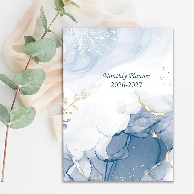 2026-2027 Monthly Planner - 15 Months Calendar from April 2026 - June 2027, Monthly Planner 2026-2027 Easy to Organize Your Daily Life, 7" x 10", Blue Watercolor