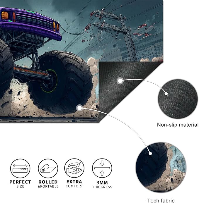 HOMETITUT Truck Gaming Mouse Pad XL Desk Pad 31.5 x 11.8 Inch Large Extended Keyboard Mat Computer Non Slip Waterproof Desk Mat for Office Gamer Accessories Home Setup