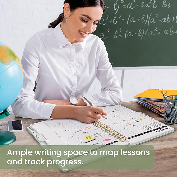 8.5" x 11" Academic Planner 2026-2027, Weekly & Monthly Calendar Planner Book, July 2026 – June 2027, Large Hardcover Organizer with Tabs, Perfect for Teachers, Students, Women & Men – A4, Green