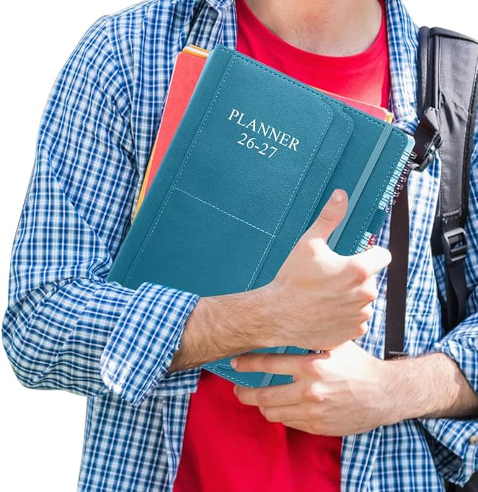 2026-2027 Planner - Weekly & Monthly Planner Runs from July 2026 to Dec 2027, 5.8" x 8.25", 18 Month Planners, 14 Notes Pages, Inner Pocket, PU Leather Hard Cover, Teal Monthly Planners 2026-2027
