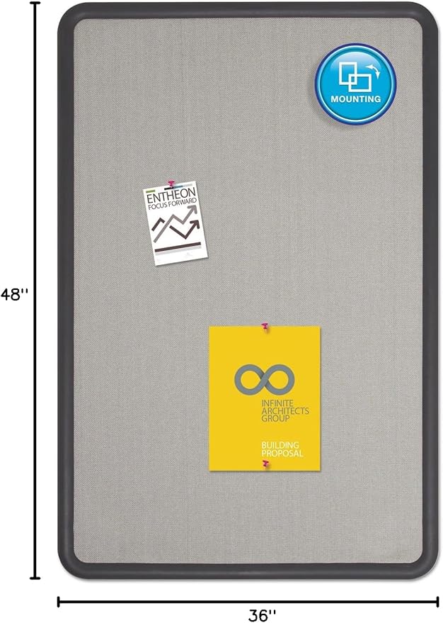 QRT7694G - Quartet Contour Fabric Bulletin Board