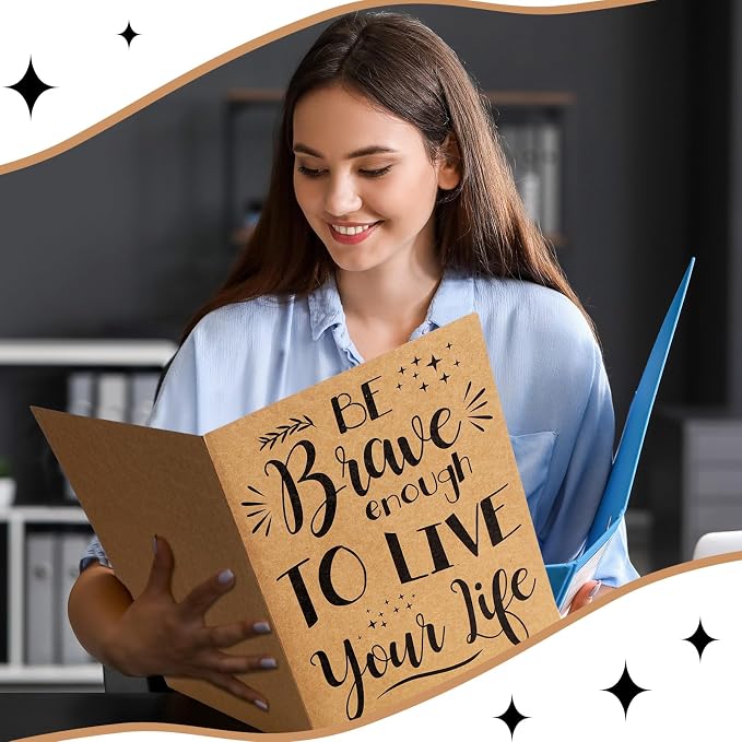 Sherr 24 Pack Inspirational 2 Pocket Folders Decorative File Pocket Folders Motivational Letter Size Paper Holders with Inspirational Quotes for Office Home Homework Documents