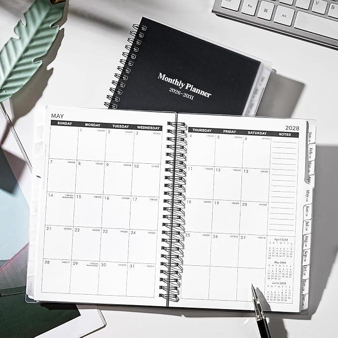 2026-2031 Monthly Planner/Calendar - 5 Year Monthly Planner 2026-2031 with Tabs, Jul 2026 - Jun 2031, 6.4" x 8.5", 60 Monthly Planner, Two-Side Pocket, 9 Notes Pages, Suitable for Long-Term Planning