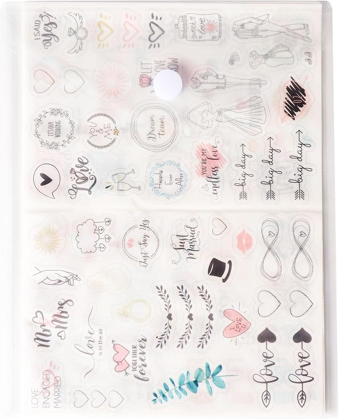 8.5 x 11 Vertical Clear Letter Sized Plastic Envelopes Document File Storage Holder 20 Pack Hook Loop Closure