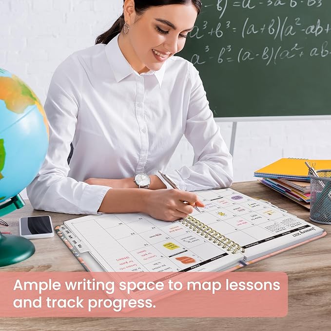 Academic Planner 2026-2027, Weekly and Monthly Calendar Book, July 2026 – June 2027, Hardcover Planner with Tabs, Perfect for Teachers, Students, Women & Men, A4 (8.5" x 11") - Cat