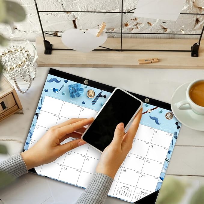 Ymumuda Desk Calendar 2026-2027 Wall Calendar 2 in 1, Monthly Desk Calendar 2026 from JAN.2026 to JUN.2027, 18-Month, Large 12"×17", Waterproof Cover, Hanging Rope, Home/office/School Planners