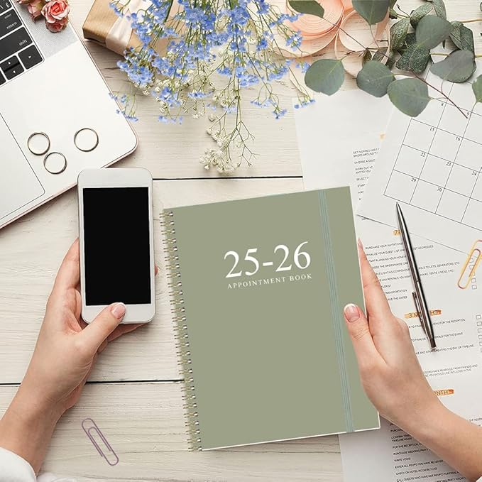 2025-2026 Appointment Book & Planner - 8.5" x 11" Daily Hourly Planner 2025 from July 2025 - June 2026, Weekly Appointment Book with 30-Minute Interval, Teal